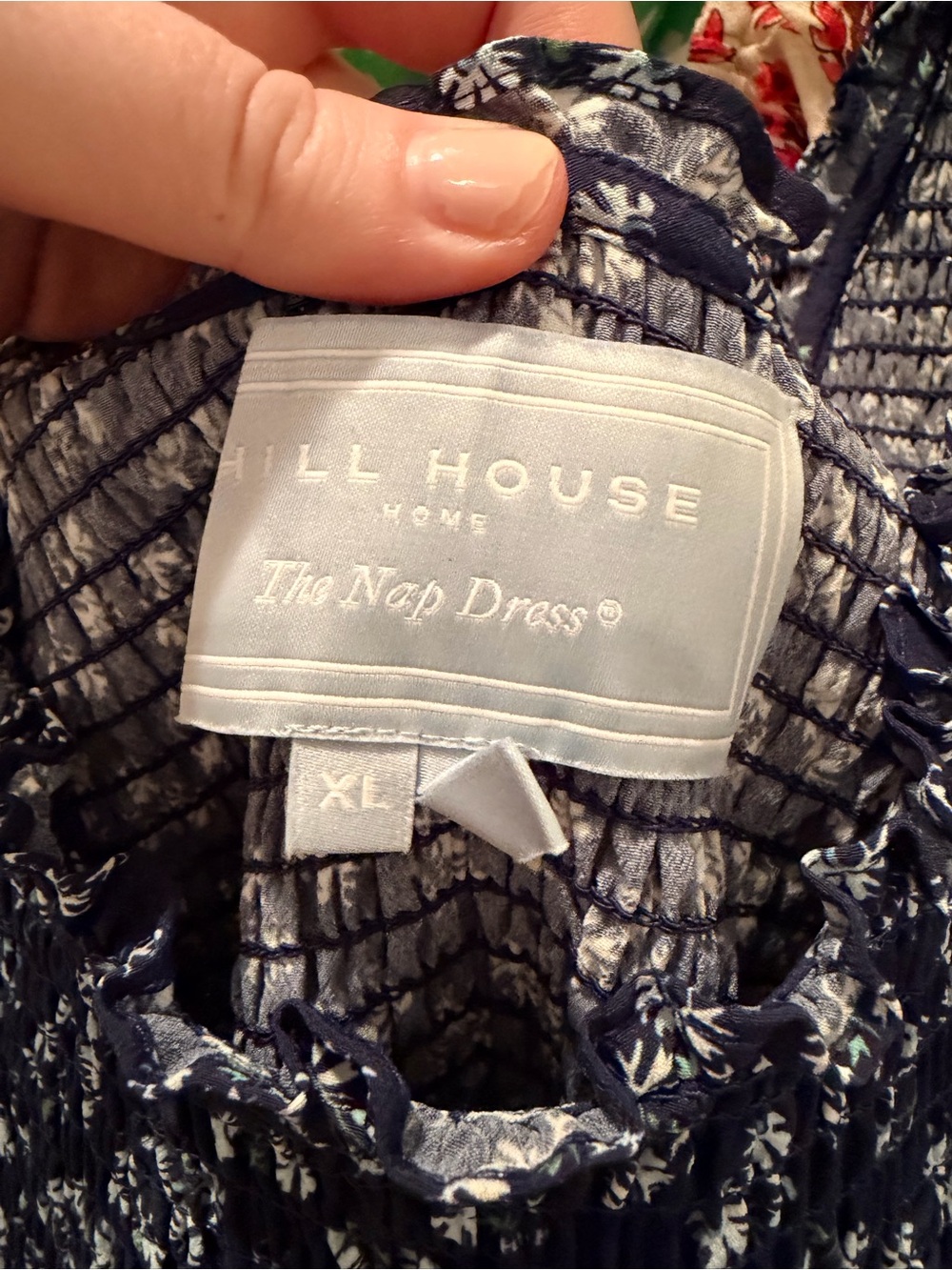 Hill House Navy Floral Smocked Midi Dress - Picture 2 of 2